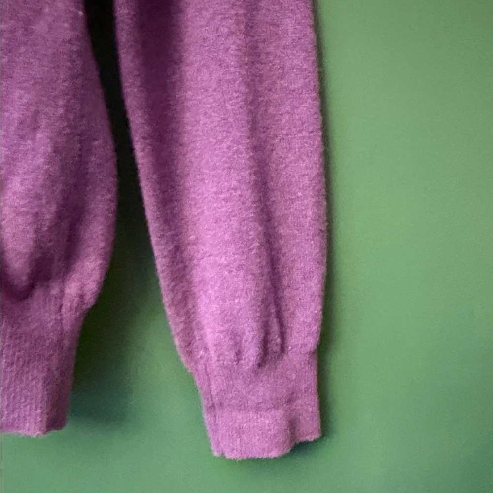 Vintage Polo by Ralph Lauren Mens M 100% Merino Wool Purple V-Neck Sweater